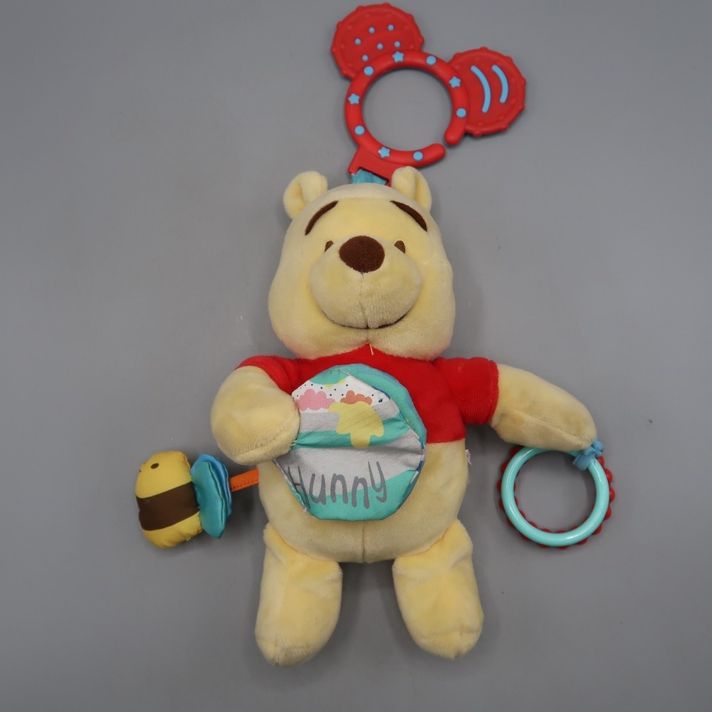 Disney Baby Winnie the Pooh on the Go Activity Hang Toy Chime Rattle Plush 9 In